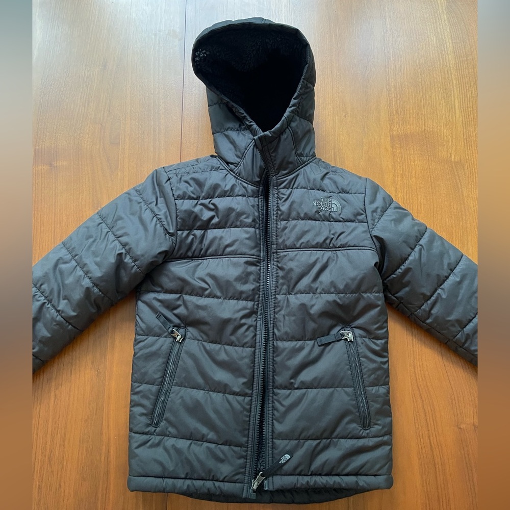 The North Face Jacket Mount Chimborazo Hoodie Reversible Black Boy Sz S NF0A3KED